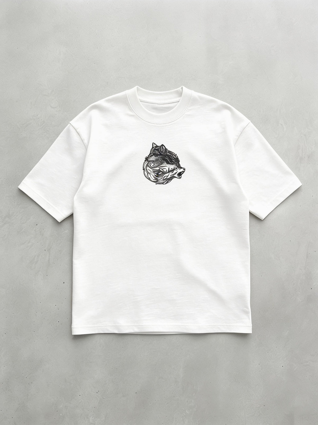Yin Yang Wolf Nakışlı Tshirt