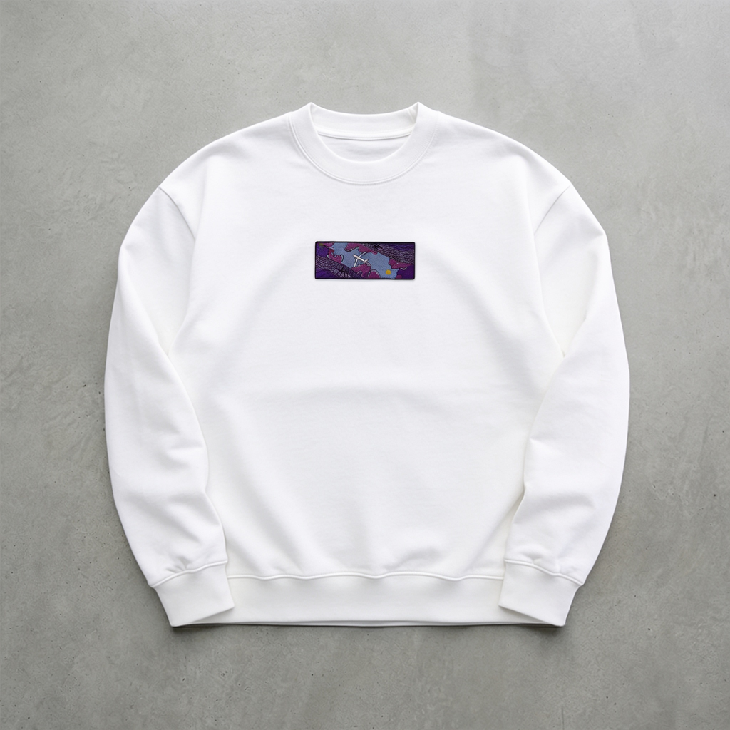 Purple Horizon Nakışlı Sweatshirt
