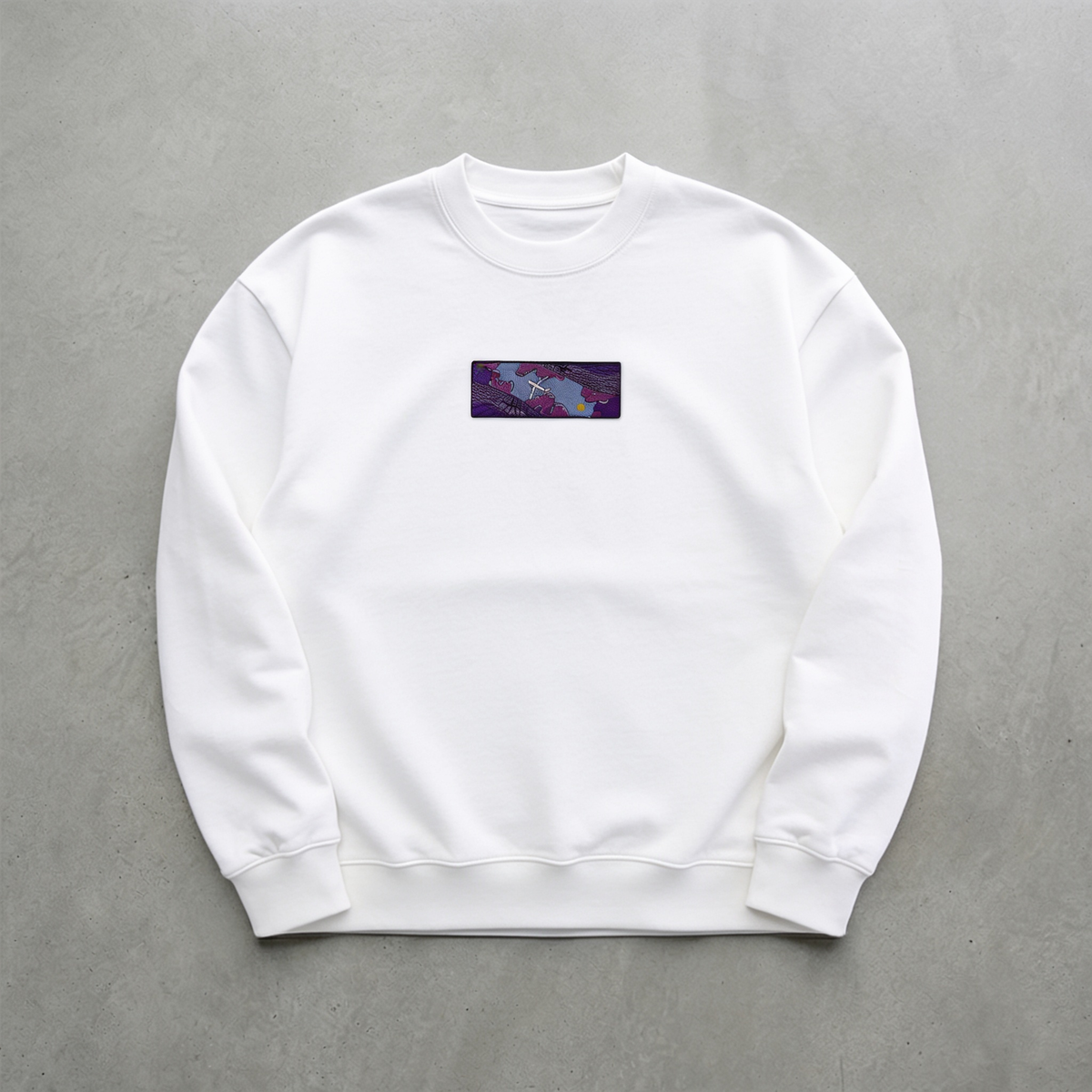 Purple Horizon Nakışlı Sweatshirt