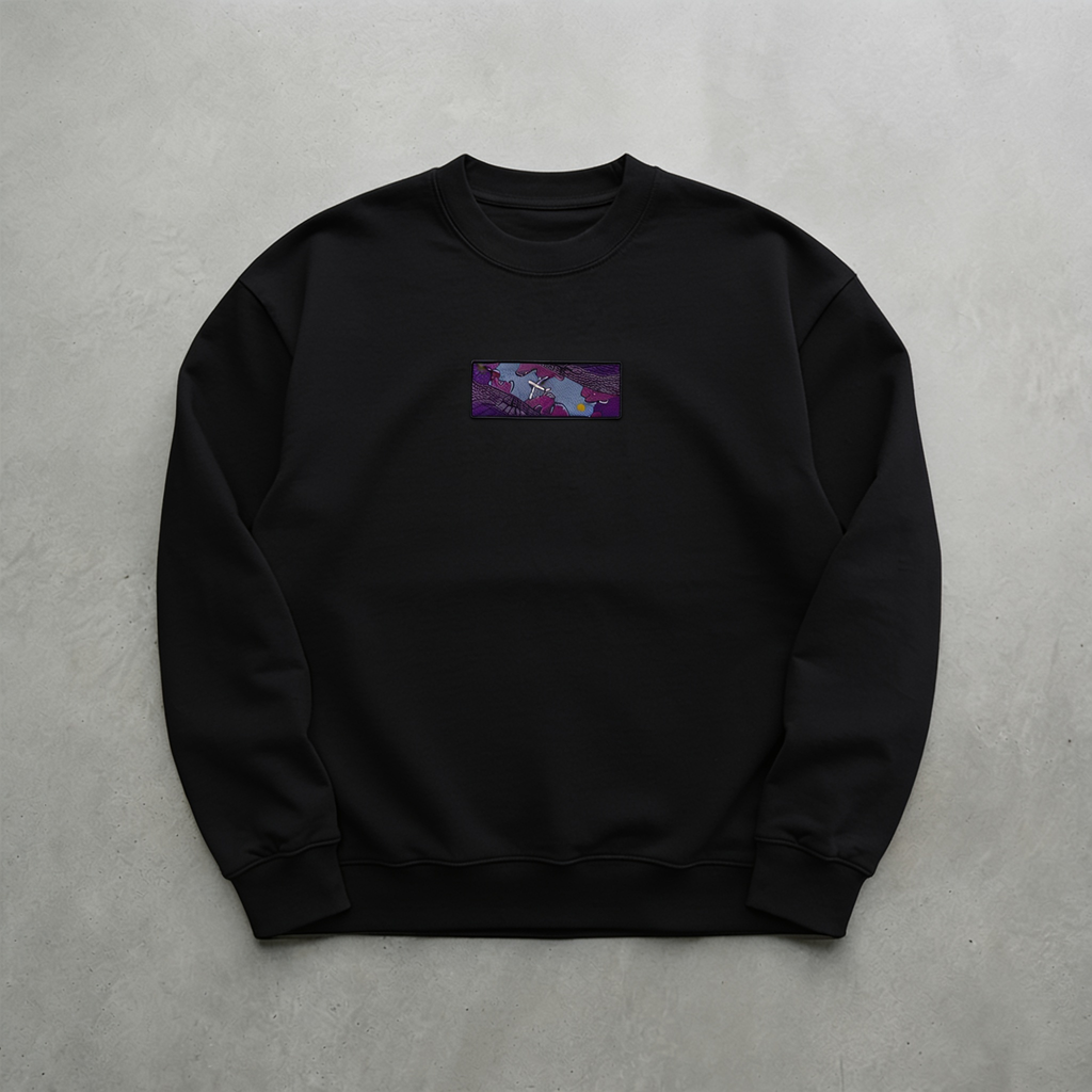 Purple Horizon Nakışlı Sweatshirt