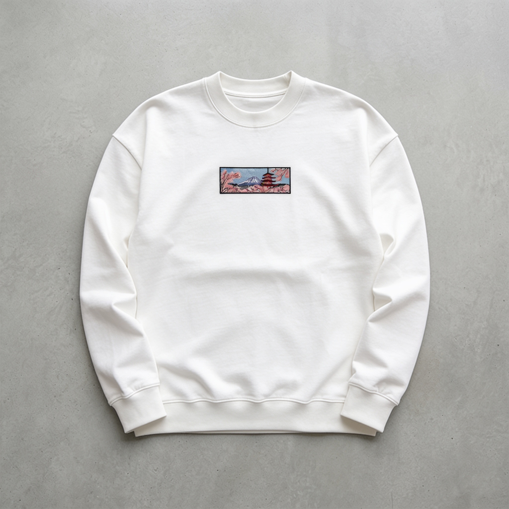Fuji Japon Nakışlı Sweatshirt