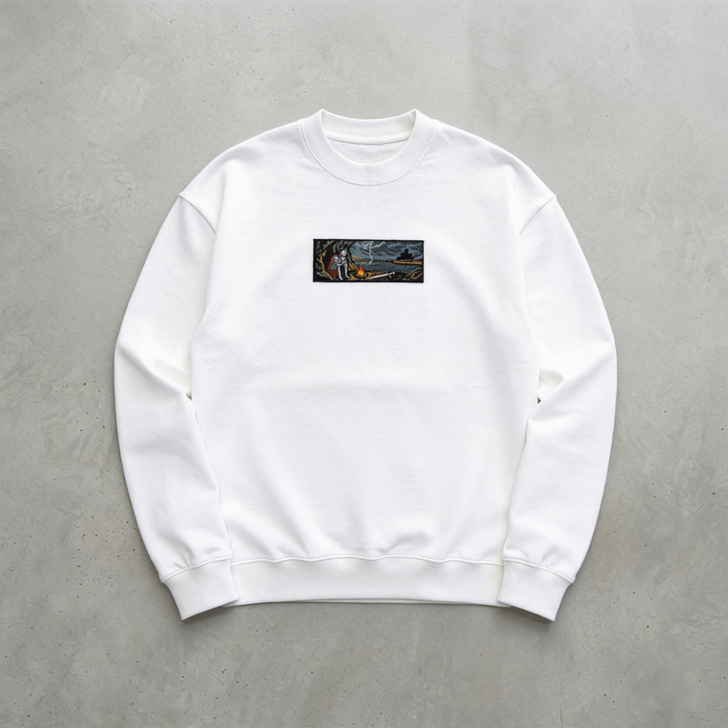 Lone Knight Nakışlı Sweatshirt