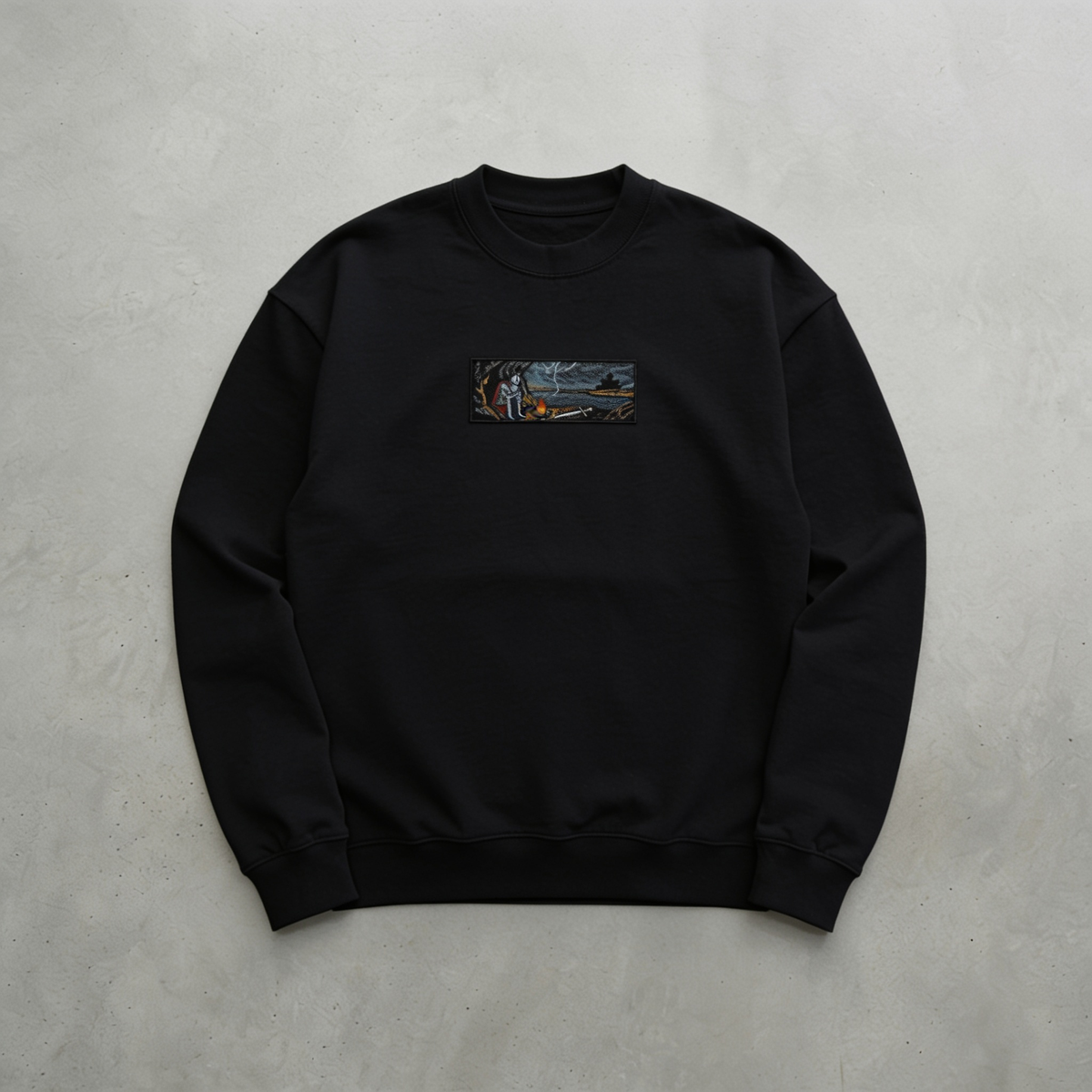 Lone Knight Nakışlı Sweatshirt