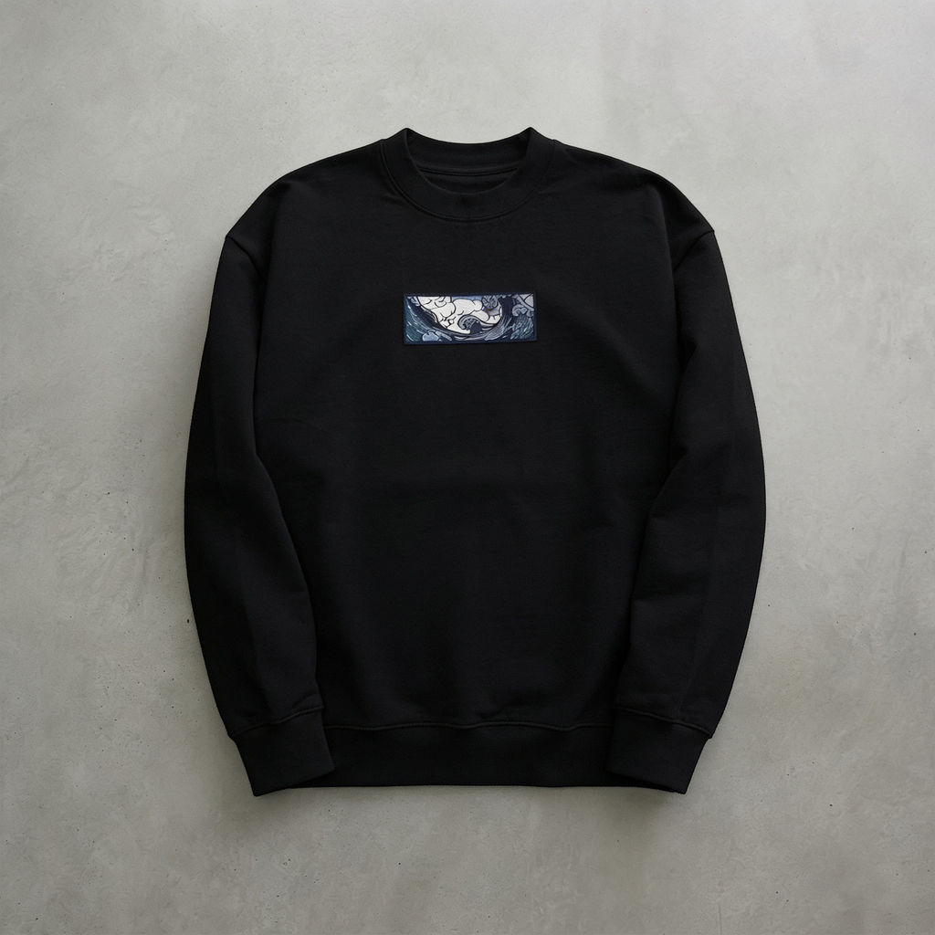 Wave Nakışlı Sweatshirt